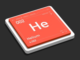 Helium element symbol from periodic table series