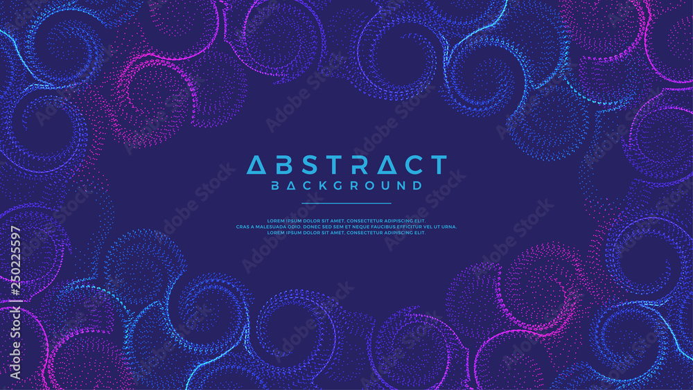Poster dynamic abstract liquid flow particles background. shining abstract particle flow background. eps10 