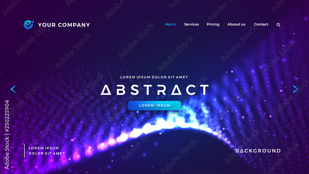 Poster futuristic and technology websites background. dynamic abstract liquid flow particles background. sh