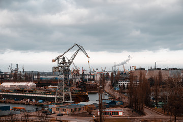 Fototapeta na wymiar Panorama of the Gdańsk Shipyard