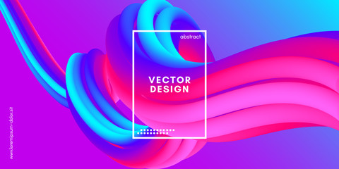 Abstract 3d Background. Colorful Wave Fluid Shape.