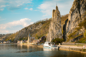 Meuse river with Bayard rock, Dinant, Belgium