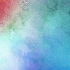 Colorful bright ink and watercolor texture on white paper background. Paint leaks and ombre effects. Hand painted abstract image.