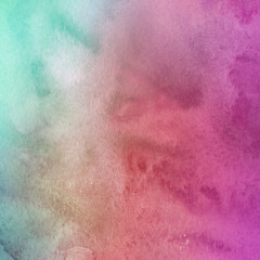 Fototapeta premium Colorful bright ink and watercolor texture on white paper background. Paint leaks and ombre effects. Hand painted abstract image.