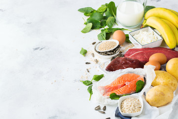Assortment of healthy vitamin B6, pyridoxine source food