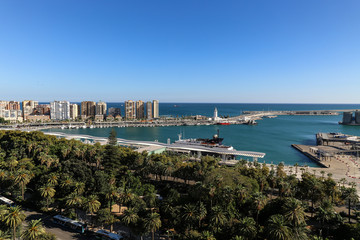 Fototapeta na wymiar view of port of Málaga spain