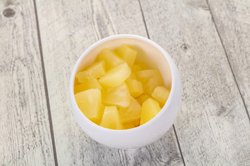 Marinated pineapple pieces
