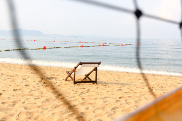 empty space chair on beach decorate