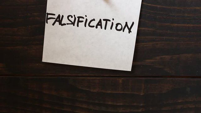 Sticker and word falsification