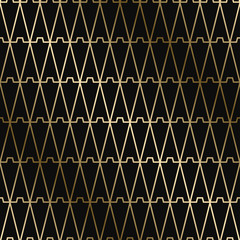 Fototapeta premium Vector geometric art deco pattern - seamless luxury gold gradient design. Rich endless ornamental background