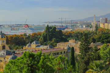 Obraz premium view of the city hall of malaga