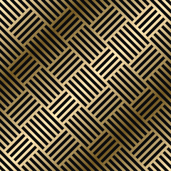 Vector geometric striped pattern - seamless luxury gold gradient design. Rich endless background.