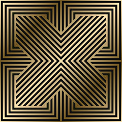Vector geometric striped pattern - seamless luxury gold gradient design. Rich endless background. Metallic texture.