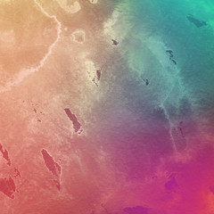 Colorful bright ink and watercolor texture on white paper background. Paint leaks and ombre effects. Hand painted abstract image.