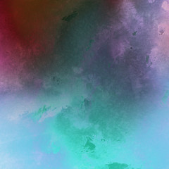 Colorful bright ink and watercolor texture on white paper background. Paint leaks and ombre effects. Hand painted abstract image.