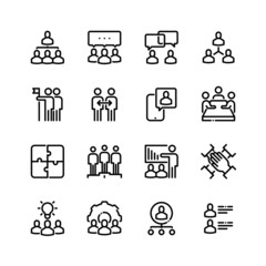 Team work icons set