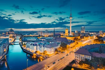 Tuinposter Berlin skyline with Spree river at sunset, Germany © JFL Photography