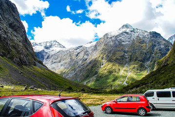 写真素材：ニュージーランド、南島、Milford sound、gertrude valley lookout