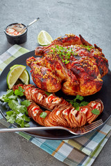 roasted chicken with sweet potato and sauce