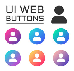 user account ui web button. ui elements. user vector icons on trendy gradients for web, mobile and user interface design