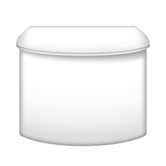 Counter promotion exhibition stand isolated on white background.