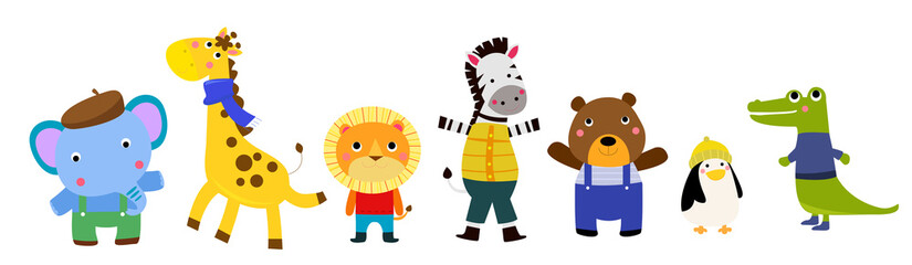 group of cute animals 