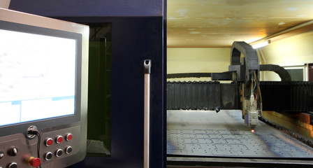 Cnc milling machine in work