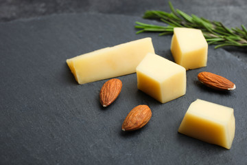  yellow Maasdam cheese with almond and rosemary