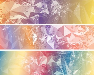 Set of Abstract colored triangulated banners