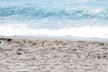 The beach and the sea. Waves. Relaxation. Travels