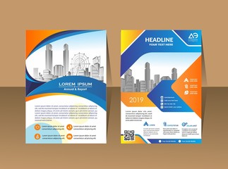 cover template a4 size. Business brochure design. Annual report cover. Vector illustration.