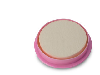 Face powder stroke on white background. (clipping path)