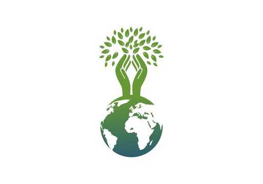 Earth, globe, mother earth logo vector