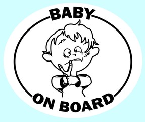 car sticker, baby in the car, baby on Board.vector image