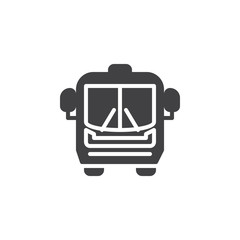 Bus vector icon. filled flat sign for mobile concept and web design. School bus vehicle simple glyph icon. Public transport symbol, logo illustration. Pixel perfect vector graphics