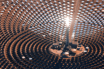 Solar panel power plant aerial