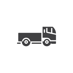 Construction Vehicle Truck vector icon. filled flat sign for mobile concept and web design. Shipping truck simple glyph icon. Transportation symbol, logo illustration. Pixel perfect vector graphics