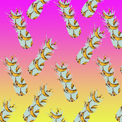 pinepple with bananas pattern on pastel minimal background