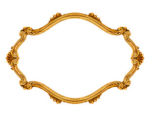Oval frame isolated on white background, including clipping path