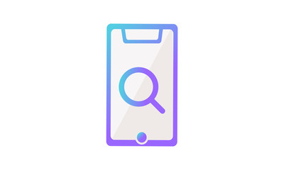 vector icon. mobile phone and search icon concept. modern gradient style