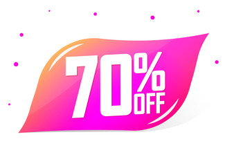 Fototapeta premium Sale 70% off, banner design template, discount tag, app icon, vector illustration