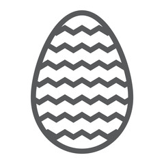 Easter egg line icon, decoration and easter, striped egg sign, vector graphics, a linear pattern on a white background.