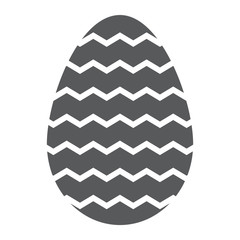 Easter egg glyph icon, decoration and easter, striped egg sign, vector graphics, a solid pattern on a white background.