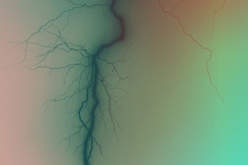 abstraction, lightning, veins, gradient. Photo of lightning with gradient effect.