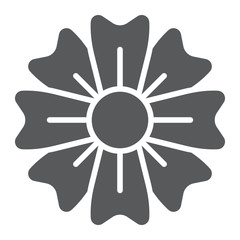 Spring flower glyph icon, floral and plant, blossom sign, vector graphics, a solid pattern on a white background.