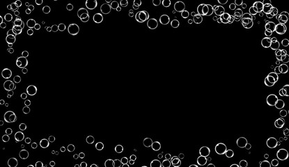 Border oxygen bubbles . Abstract frame from banner,flyer, cover.