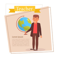Teacher or businessman Vector. Cartoon. Isolated art on white background. Flat