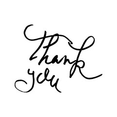 Obraz premium Thank You handwritten ink inscription. Hand drawn pen calligraphy lettering. Design for card, print, placard, t-shirt. Vector illustration.