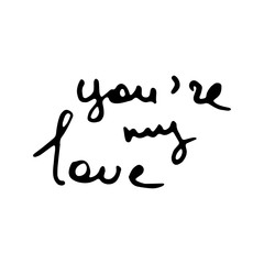 Vector hand draw lettering. Ink draw illustration for postcard, greeting card and banner. Grunge lettering logo