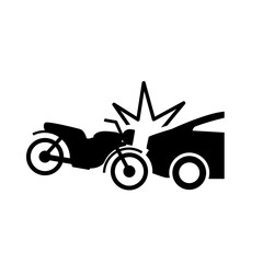 Motorbike accident icon. Clipart image isolated on white background